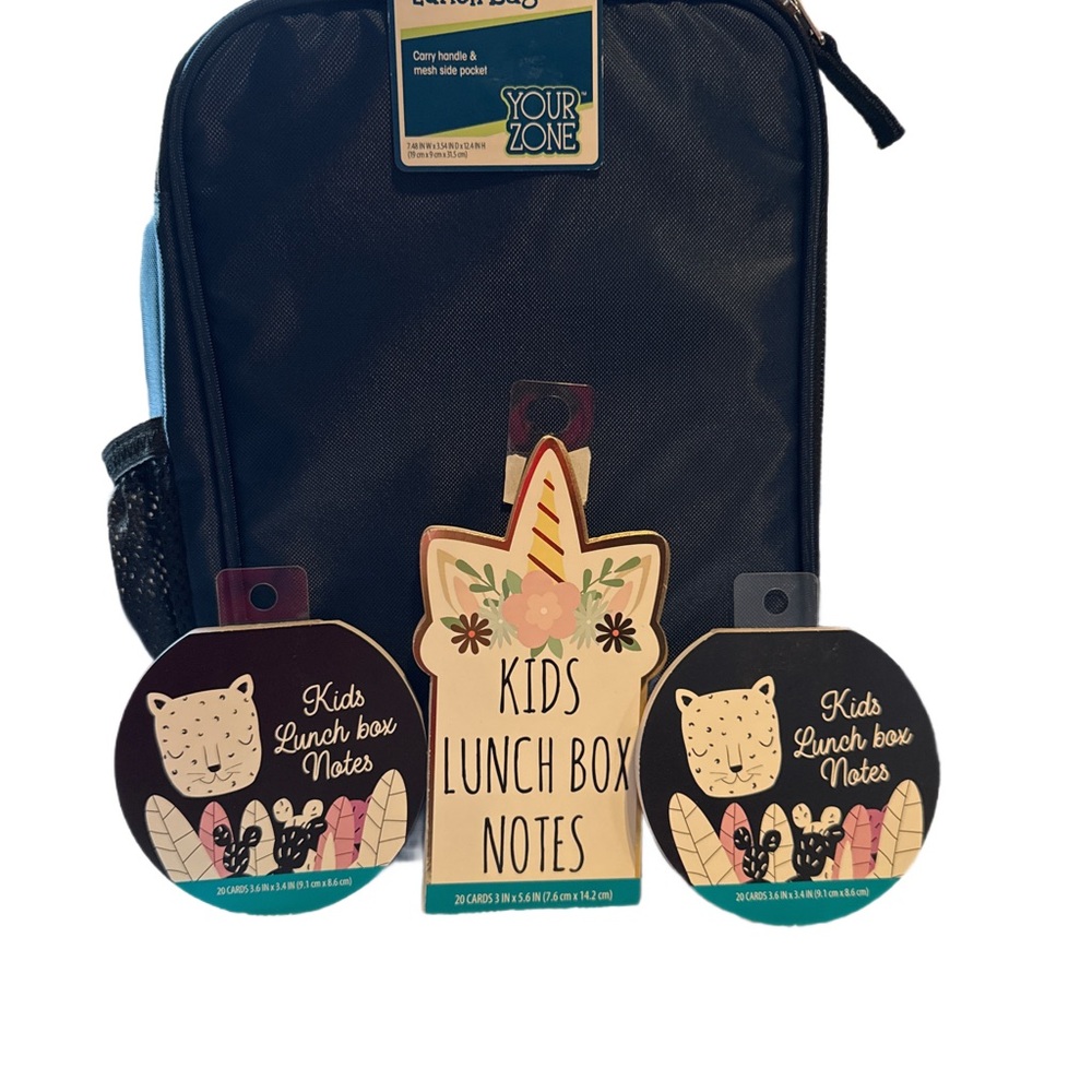 Your Zone Kids Lunch Bag - Black and Blue NWT